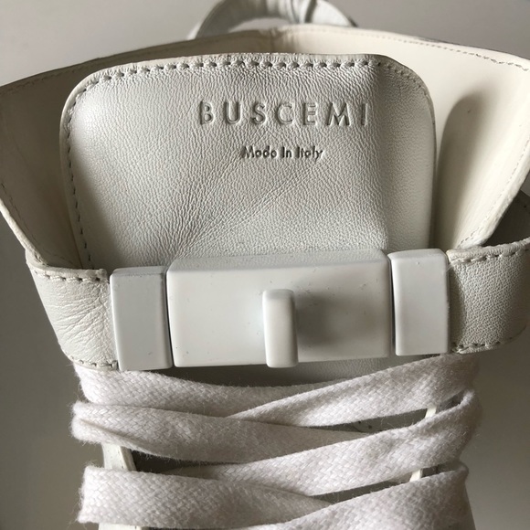 100mm White Buscemi hi tops - Picture 5 of 7